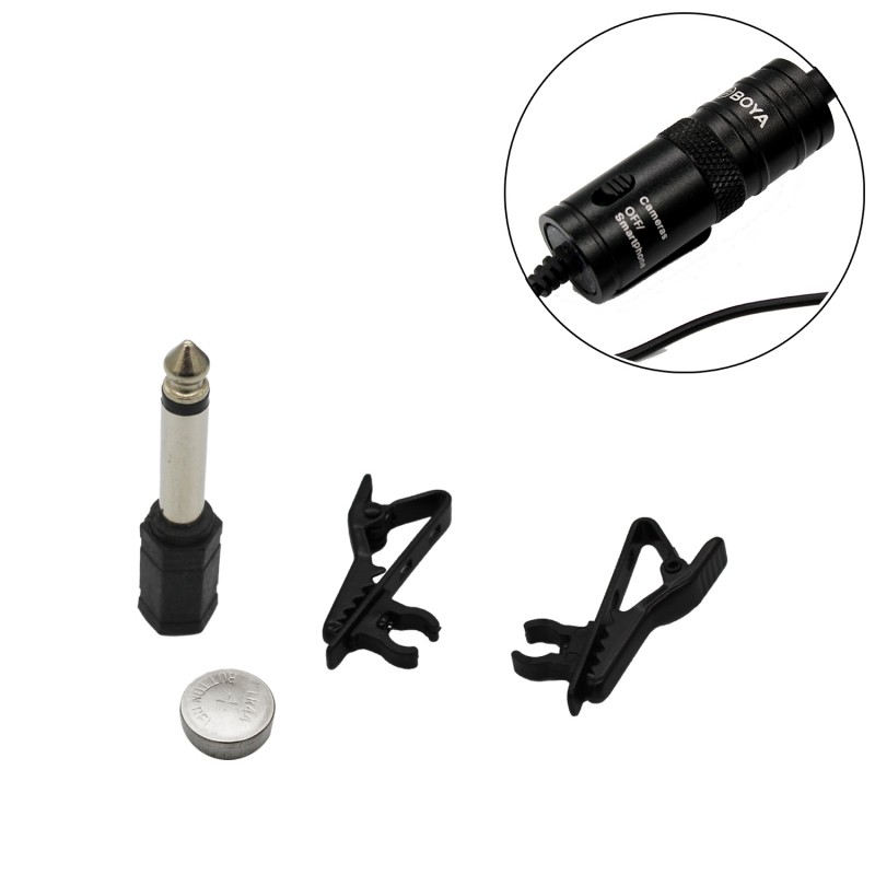 Ενσύρματο πυκνωτικό μικρόφωνο jack 3.5mm πέτου για κάμερα και κινητό BY-M1DM Boya